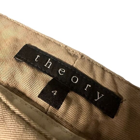 Theory Chinos Khaki Tan slim fit ankle length women’s Size 4 - Picture 3 of 10